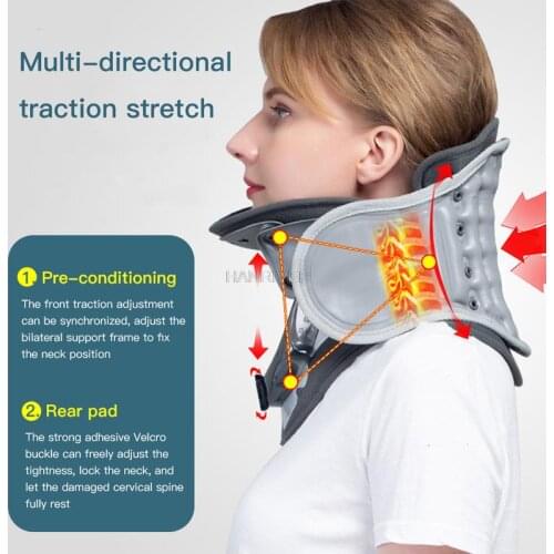 Inflatable Adjustable Cervical Stretcher Traction Device Home Back Neck Brace Support Neck Massage Sports Relax Neck Protector