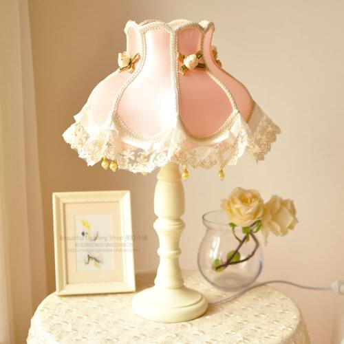 Zq Table Lamp Retro Lace Romantic Princess Style Fresh And Beautiful Bedroom Bedside Lamp
