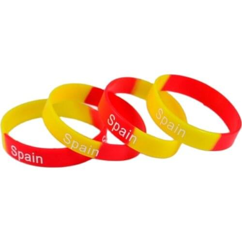 NEW 10x Spain Football Soccer Basketball silicone bracelet bangle wristband Sport jewelry Party Gift