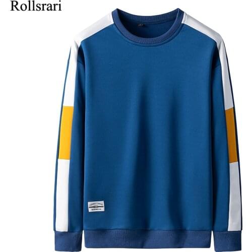 New Arrival Men Hoodies Casual Solid Splice Pullover O-Neck Slim Fit Mens Sportswear Sweatshirt Print Male Hoody Tracksuit 98