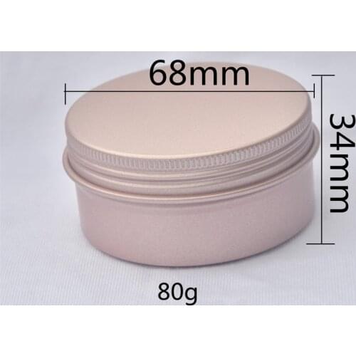 Wholesale 50/100pcs Rose Gold Aluminum Jar 80g Lip Oil Cosmetic Eye Cream Bottle Refillable Batom Lotion Tin Container