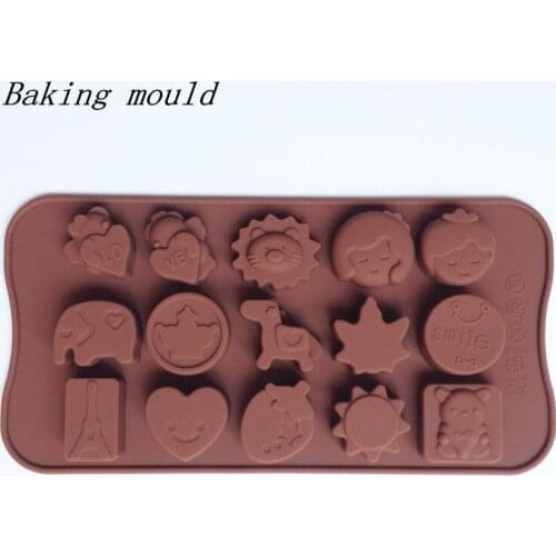 Wholesale Silicone mold B083 Cartoon face sun heart love letter shape Chocolate mold Fondant cake mold DIY tools