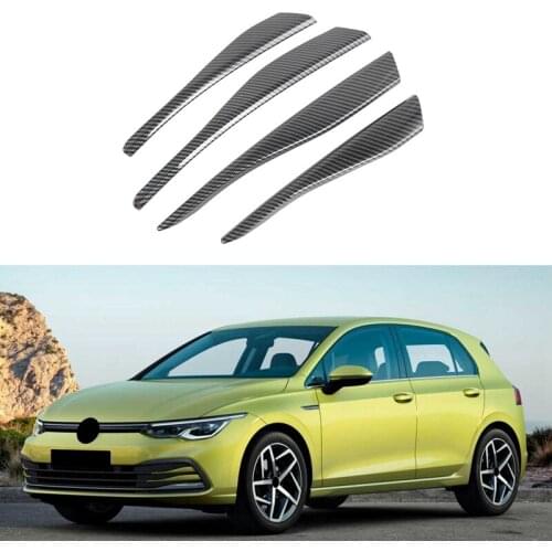 ABS Carbon Fiber Front Bumper Lower Grille Frame Fog Light Cover Trim for Golf 8 MK8 Accessories 2020 2021