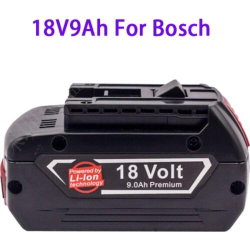 18V 9.0Ah Rechargeable Li-Ion Battery For Bosch 18V9Ah Power Tool Backup 9000mah Portable Replacement BAT609 Indicator Light