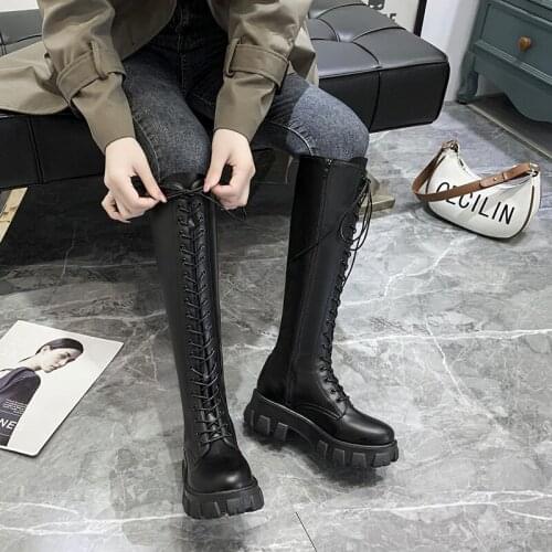 Sexy High Boots Knee-high Pu Boots High Heels For Women Vogue Shoes Nice Spring Autumn Booties Female Plus Size 35-40
