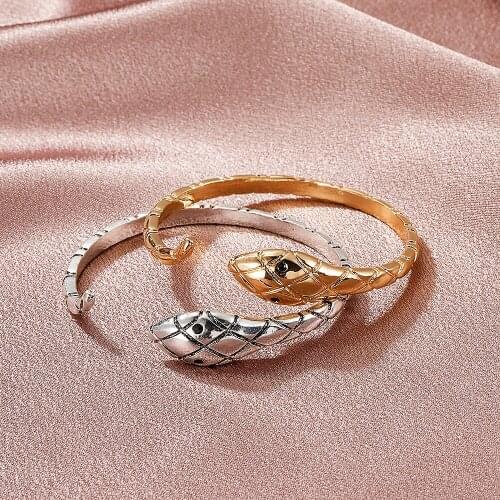 Personality exaggerated snake-shaped bracelet retro winding opening adjustable irregular bracelet