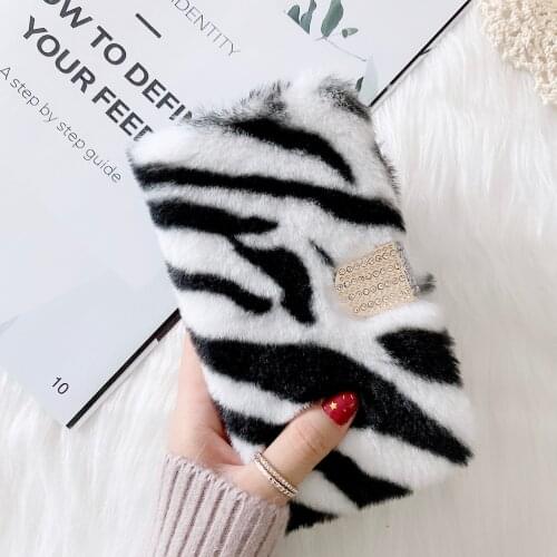 Luxury Zebra-Stripe Plush Flip With Metal Buckle Fashion Cases For Iphone 6G 6SP 7G 8P X XS XR XSMAX 11 11PRO 11PROMAX SE2020