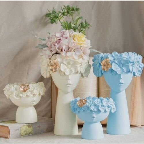 NORDIC MONA VASE RESIN FLOWER FAIRY DESKTOP STORAGE ORGANIZATION FLOWER ARRANGEMENT MODERN HOME ORNAMENTS CACHEPOT FOR FLOWERS