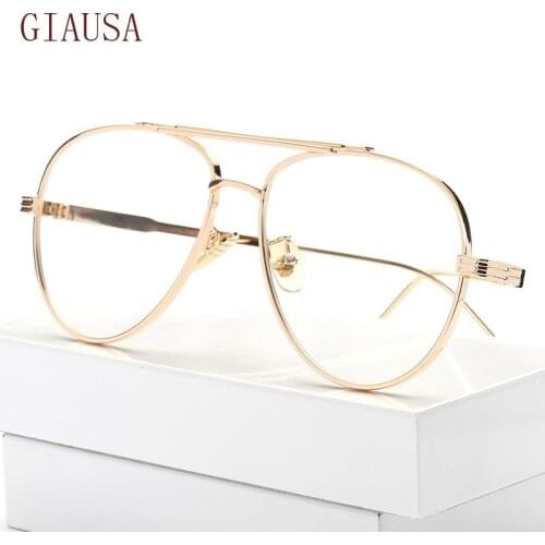 GIAUSA Fashion large frame flat lens 2021 new white screen glasses personalized mens and womens Street Photo Sunglasses