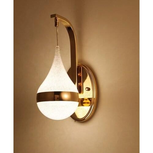 Modern LED Wall Lamp Gold Iron Bedside Lamp Nordic Home Decor Stairs Vintage Loft Sconce Wall Lights Aisle Lighting Fixtures