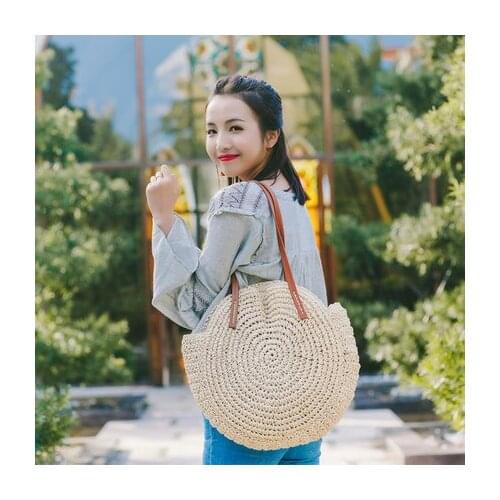 2018 NEW Round Straw Bag Women Crossbody Bag Summer Woven Messenger Bags Lady Handmade Woven Rattan Handbag Bolsos Mujor