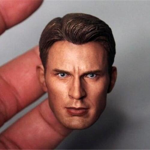 In Stock 1/6 Chris Evans Head Sculpt PVC Male Head Carving Fit 12'' Soldier Action Figure Body