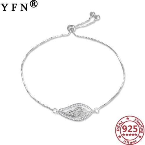 YFN 925 Sterling Silver Leave Charm Bracelets Womens Jewelry Silver 925 Jewelry Moms Gift Mothers Day Gift Girls Trendy Gift