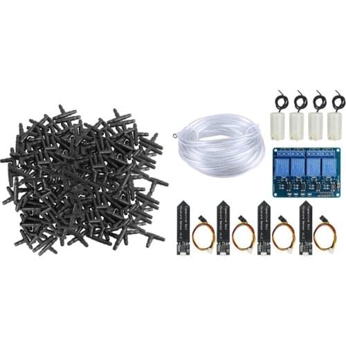 100Pcs Drip Irrigation Barbed Connectors, Universal & 1 Set Automatic Irrigation Diy Kit Self-Watering System