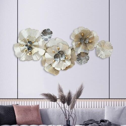 Iron art wall hanging creative living room wall decoration flower pendant hotel conference room aesthetic room decor