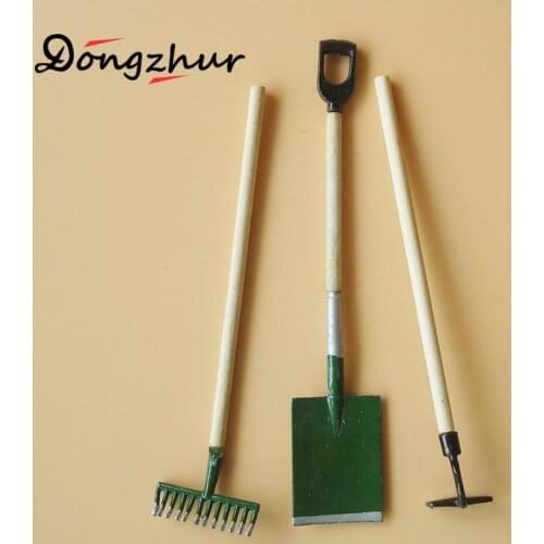 3pcs/set Mini Gardening Tools Shovel/rake/hoes Dollhouse Miniature 1:12 Accessories Ingbaby Furniture Dollhouse Toy Miniatu L6f2