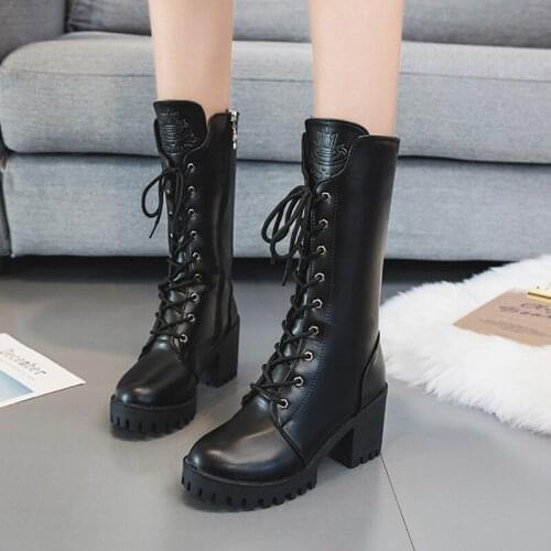 Martin boots 2019 trend high-heeled womens boots Lolita anime waterproof platform thick-soled womens boots large size