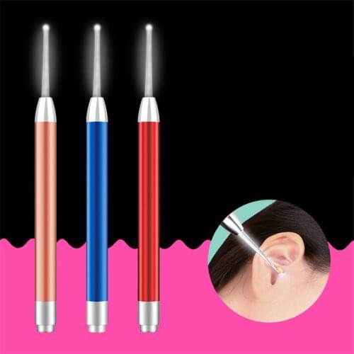1 PC Child Luminous Ear Wax Cleaner Flashlight Earpick Ear Cleaning Tweezer Ear Curette Care Tool For Children Kids Adult