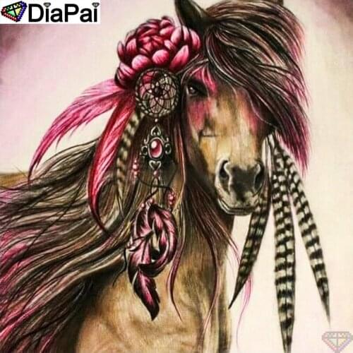 DiaPai 100% Full Square/Round Drill 5D DIY Diamond Painting "Animal horse" Diamond Embroidery Cross Stitch 3D Decor A20564