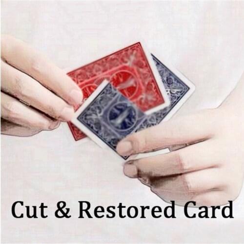Cut & Restored Card magic sclitaire crossing Magic Tricks Mentalism Illusions Close up Magic Prediction Funny props gimmicks