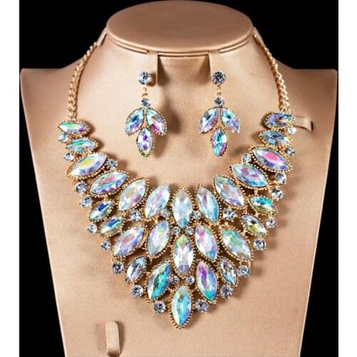 LAN PALACE new african beads for party gold color for women jewelry sets necklace and earrings six colors free shipping