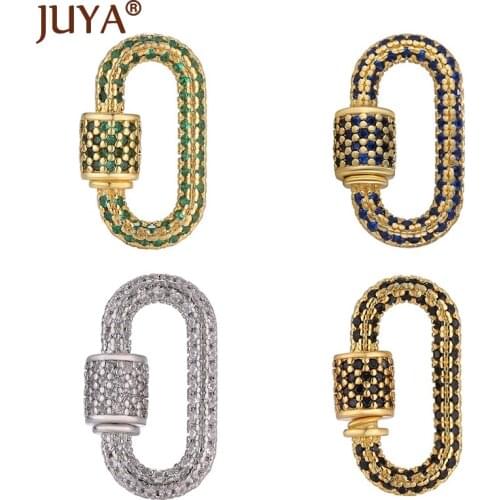 Trendy Micro Pave Zirconia Clasps High Quality Copper With Rhinestone Screw Clasp For DIY Jewelry Making Necklace Supplies