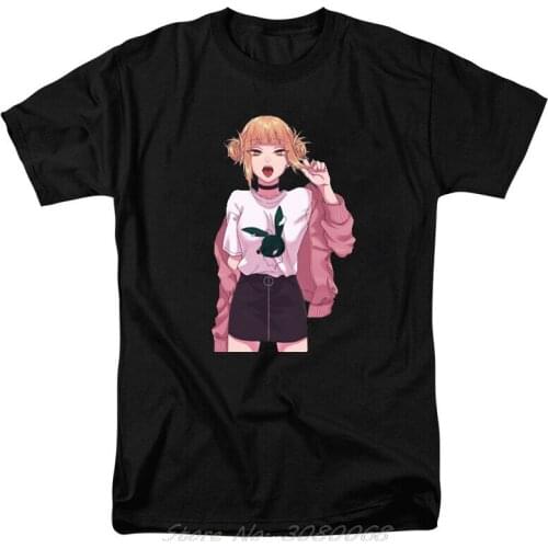 Men Harajuku Sugoi Toga Himiko My Hero Academia Tee Shirt Anime Clothing Boku No Hero TShirt Cartoon Mans Cotton T-shirt Unisex