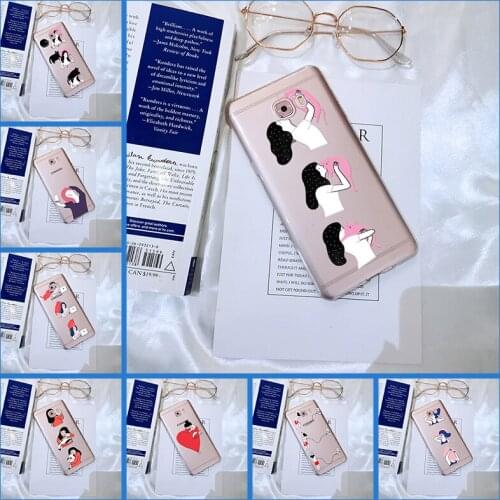 Soft Phone Case For Samsung Galaxy C9 C7 C5 Pro Case Silicone Funny Girl Cat Cartoon Back Cover For Samsung Galaxy C5 C7 C8 Case