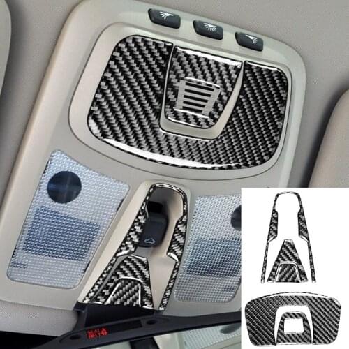 Carbon Fiber Overhead Console Car Reading Light Panel Cover Sticker Fit For Volvo XC90 XC Classic 2003-2014 Interior Accessories