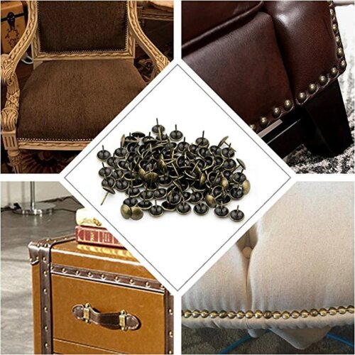 2021 New 100PC Antique Brass Bronze Upholstery Nail Jewelry Gift Wine Case Box Sofa Decor