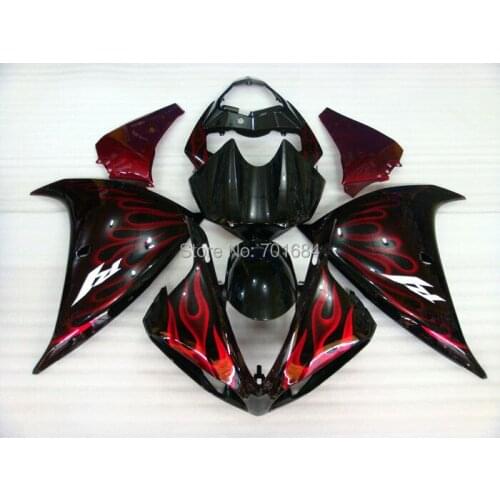 Hot New Black + Red ABS Bodywork Fairing Injection Mold For YAMAHA YZF1000 R1 2009 2010 09-10 (1 ) [CK829]