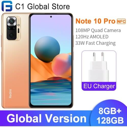 Original Global Version Xiaomi Redmi Note 10 Pro Smartphone 8GB RAM 128GB ROM Snapdragon 732G Octa Core NFC 108MP Quad Camera