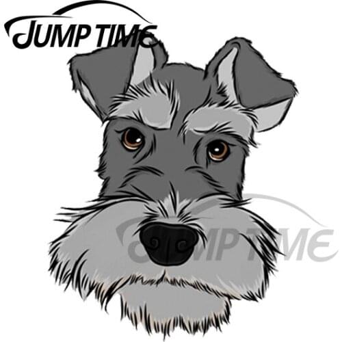 JumpTime 13 x 5.7cm Adorable Miniature Schnauzer Car Stickers Vinyl Car Styling Decoration Bumper Window Waterproof VAN RV Decal