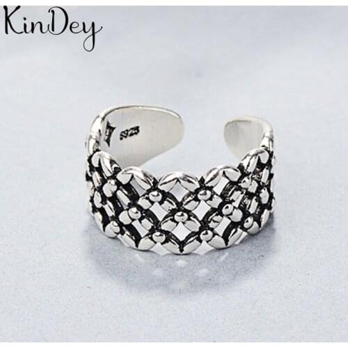 Romantic Sweet Silver Color Hollow Rings for Women Lady Adjustable Size Rings bague femme