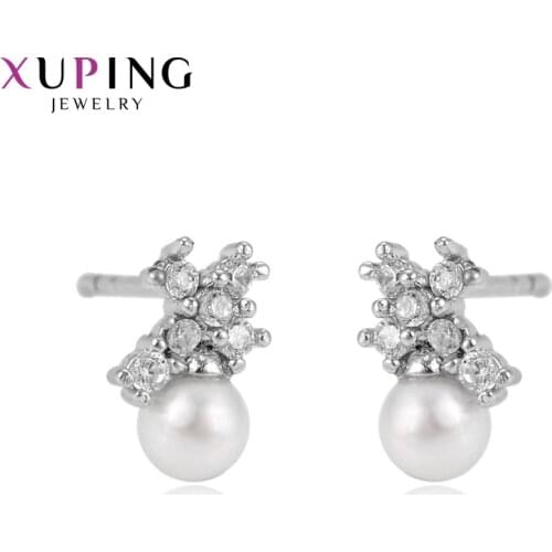 Xuping Fashion Elegant Imitate pearls Earrings Studs Jewelry for Women Thanksgiving Day Gifts 94948