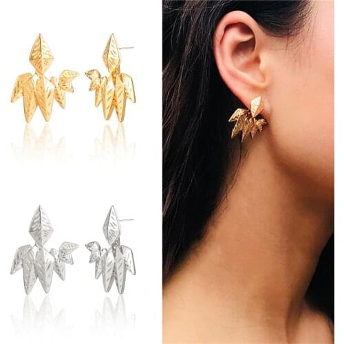 Leaf Earrings Alloy Leaves Drop Earrings For Women Golden Leaf Earrings Jewelry Accessories Wedding Fashion Gift