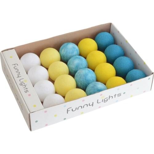 Cotton Ball Led String Lights 20/30pcs Led Christmas Fairy Lighting Strings Outdoor Holiday Wedding Xmas Party Home decoration