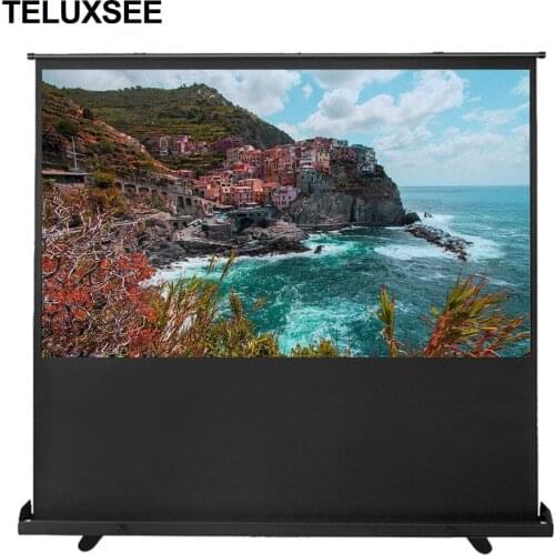 TELUXSEE 60inch 16:9 HDTV Motorized Electric Floor Rising Front Projection Screen Motorised Floor Stand Screens