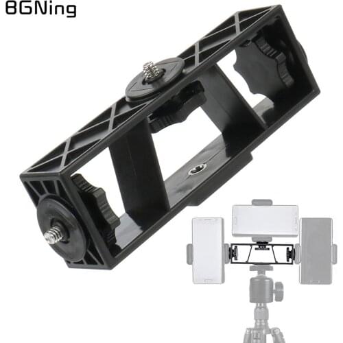 Three Position Multi Camera Stand Clip Bracket Holder 3-Position Mobile Phone Tripod 1/4 Connector Mount Video Live Broadcast