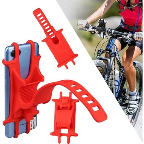 Universal Motorcycle MTB Bike Silicone Phone Holder Bicycle Handlebar Mount Holder For Cell Phone GPS