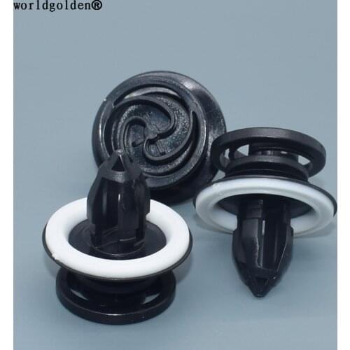 Worldgolden 100pcs auto plastic clip POM Black(With Rubber) Door Trim Retaining Clip for VW 8E0868243