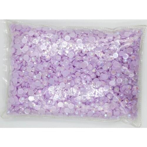 Jelly LT.Amethyst AB Color 1.5~12mm Flat Back Round Acrylic Rhinestones Beads / Stones ,3D Acrylic Nail Art / Garment Decoration