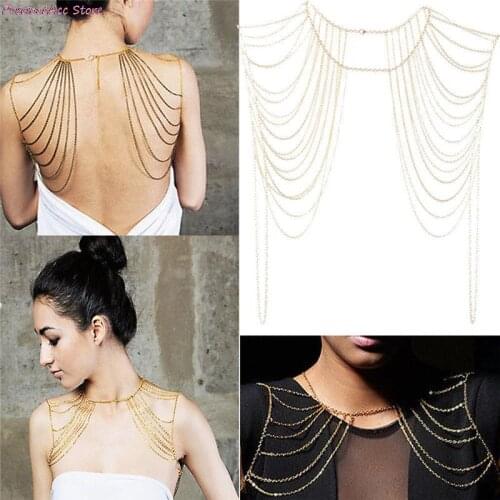 Long Necklaces & Pendants Bohemian Punk Chain Necklaces Collar Shoulder Chain Women Sexy Statement Body Jewelry