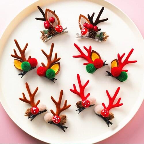 Колки на волосы 2020 Fashion Christmas hairpin for Girls Elk Antlers hair claw clip Hair Clips Women Hairpins Hair Accessories