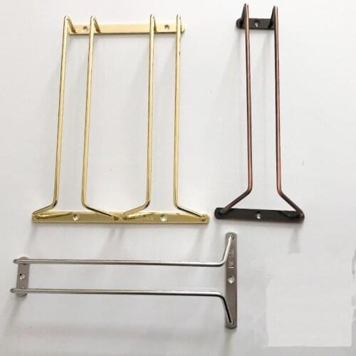 Gold Wire Hanging Rack 27CM Under Cabinet Stainless Steel Stemware Hanging Cup Holder Single Row Bronze Kitchen Accessories