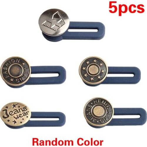 1/5Pcs Retractable Waist Button Free Nail Detachable Adjustment Buckle Jeans Waist Extension Buckle Pants Button for Clothing