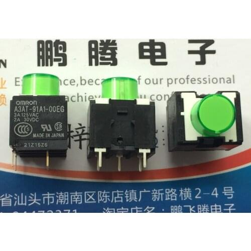 1PCS Japan Omron A3AT-91A1-00EG with light green light small button switch round touch button