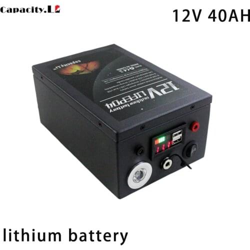 12V Battery pack 50ah Rechargeable Lithium 21700 with BMS and led light Used for Outdoor Camping Emergency mobile power