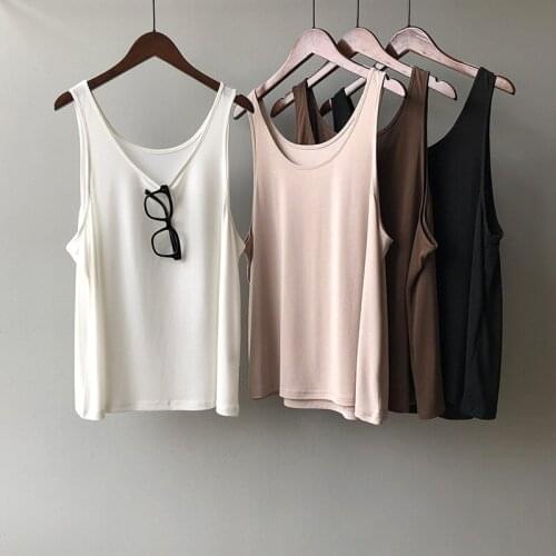 2020 Fashion Boho Casual Tops Sexy Sleeveless Women O-Neck Tank Top Female Candy Color Summer White Camis