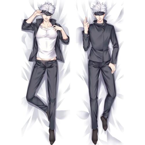 2021 New Design Anime Dakimakura Jujutsu Kaisen Gojo Satoru Hugging Body Pillow Case Throw Cushion Pillow Cover Home Bedding